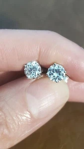 1,8 ct GIA E VS1 Diamant Ohrstecker 4 Krappen Platin Jumbo Back Look wie 2+ct - Bild 1 von 9