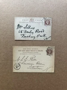 Great Britain 1890 Postal Cards (14) +Penny Black Jubilee CXLs +2 Diff Cards - Picture 1 of 2