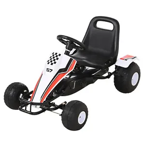 HOMCOM Child's Racing-Style Pedal Go Kart w/ Brake Gears Steering Wheel Seat - Picture 1 of 11