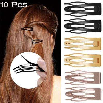 10 Ragazze Double-Grip Capelli Clip Metallo Scatto Barrettes Donna Styling Tools - Immagine 1 di 4