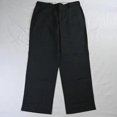 LL Bean 35 x 32 Gray Wool Comfort Waist Classic Flat Front Mens Dress Pants - Image 1 of 4