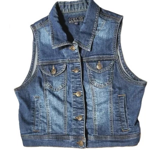 C'est Toi Girl’s Blue Jean Vest Size Large - Picture 1 of 7