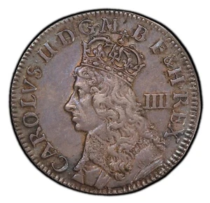 Great Britain - 1660-1685 Charles II - 4 Pence VERY RARE - ONLY ONE GRADED FINER - Picture 1 of 5