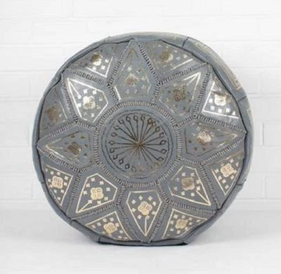Brand New Moroccan Leather Pouf Pouffe Footstool  Ottoman or use as Coffee Table - Image 1 of 3