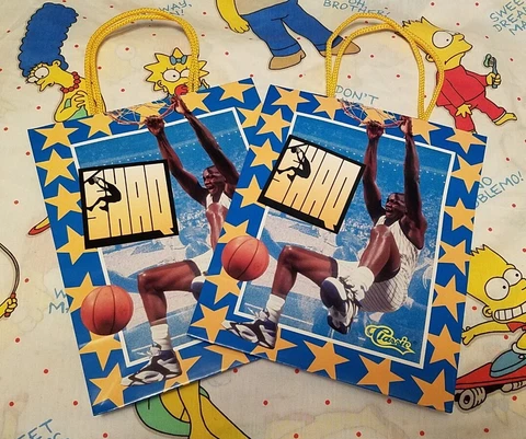 Vintage Shaq 90s Gift Bags - Orlando Magic Hallmark Bday Bags - Lot of (2) Cover