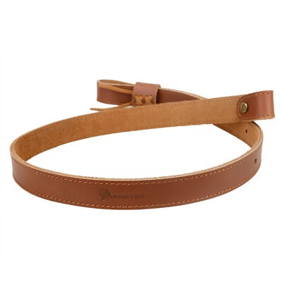 WAYNE'S DOG Brown Cowhide Rifle Sling Leather Hunting Gun Strap Adjustable Belt