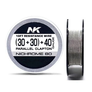 NK Ni80 Fused Clapton Wire Alien Nichrome 80 10ft/Spool Tri Cores Parallel DIY - Picture 1 of 24