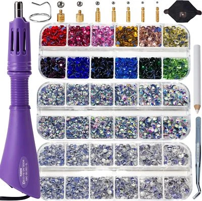 Bedazzler Kit with Rhinestones Hot Fix Applicator Tool with 5,000 Pieces of Rhin