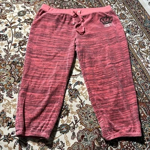 Pantalones Cortos Grandes Juicy Couture Adultos Rosa Chándal Bolsillos Logo Recortado - Imagen 1 de 13