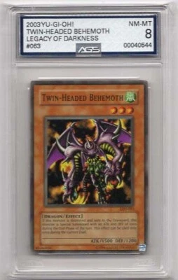 TWIN-HEADED BEHEMOTH YUGIOH UNLIMITED HOLOFOIL AGS MRL-063  NM-MT 8 2003 - Image 1 of 2