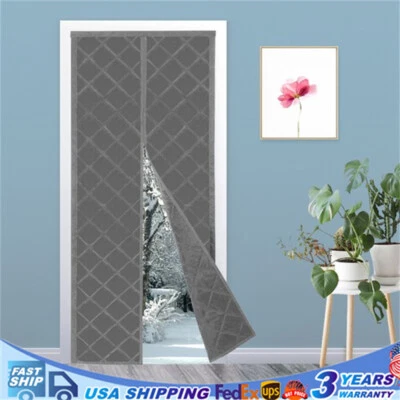 Cortina de puerta con aislamiento térmico magnético puerta ventana divisor de habitación 34x82 pulgadas  Foto 1 de 4