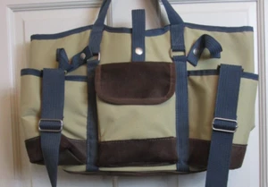 NEU Picnic Time isolierte Kühltasche hellbraun & blau 14" Breite 7" Tiefe 12" Tiefe Schultergurt - Bild 1 von 5