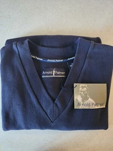 NUEVO CON ETIQUETAS Arnold Palmer Chaleco Azul Marino XL Golf Trabajo Informal 100% Algodón - Imagen 1 de 6