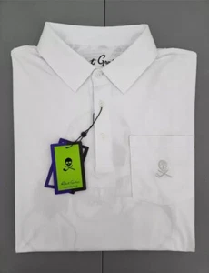 Robert Graham Vestido Informal de Negocios Blanco Tenis Golf Calavera Rosa Polo L/G - Imagen 1 de 11