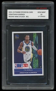 PEGATINA Y TARJETA PANINI JONATHAN KUMINGA 2021 MINI #91 TARJETA DE NOVATO 10 PRIMER GRADO - Imagen 1 de 1