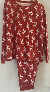 PRIMARK LADIES RED CHRISTMAS PYJAMAS WITH REINDEERS & TREE'S 2XS 4-6 BNWT XMAS - Picture 1 of 12