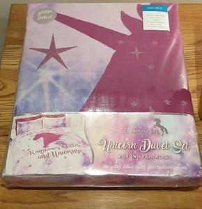 Life's All About Rainbows Glitter and Unicorns Duvet Set - Picture 1 of 1