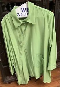 IC by Connie K Size Large Green Tunic Top Asymmetrical Lagenlook - Picture 1 of 7