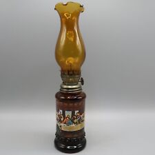 Vintage Chapstick Co 1976 Oil Lamp Last Supper Religious Jesus Amber Glass