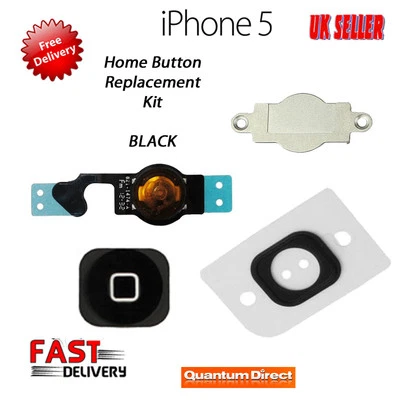 iPhone 5 Replacement Complete Home Button Repair Kit - BLACK - Image 1 of 3