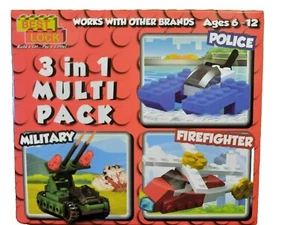 Best Lock Building Blocks 72Pc 3 In 1 Multi Pack Police Military Firefighter  - Picture 1 of 8