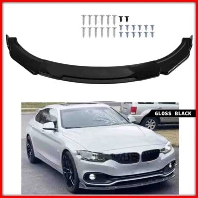 For BMW 4 Series 428i 435i Coupe Gloss Black Front Bumper Spoiler Lip Body Kit - Image 1 of 4