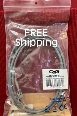 1 C2G Get Connected  #00385 6 ft CAT5E Snagless - Gray (NIP) - Image 1 of 4