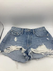 Revolve Lovers + Friends Womens 25 High-Rise Denim Shorts Light Wash Cut Off - Picture 1 of 10