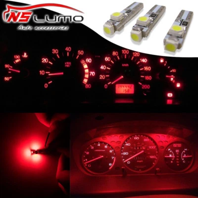 3 piezas T5 3 SMD 3528 LED Calibre Cluster Palanca de cambios Bombillas ROJAS 74 2721 w1.2w Honda Foto 1 de 4