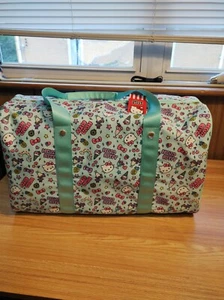 NEW WITH TAGS HELLO KITTY SANRIO AQUA GREEN ICE CREAM BOWS WEEKENDER DUFFEL BAG - Picture 1 of 12