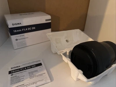 Sigma 16mm f1.4 DC DN Contemporary Lens for Sony E-mount PRISTINE CONDITION - Image 1 of 2