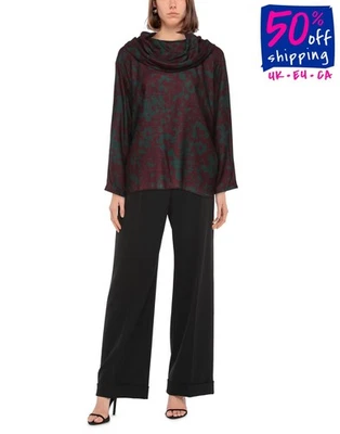 RRP €1100 FONTANA Silk & Wool Blouse IT42 US6 UK10 M Cowl Neck Made in Italy - Image 1 of 4