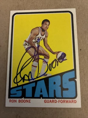 RON BOONE 1972-73 TOPPS SIGNED AUTOGRAPHED CARD #239 STARS - Image 1 of 2