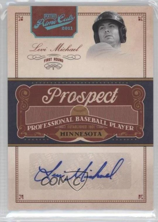 2011 Playoff Prime Cuts Century Platinum /25 Levi Michael #LM Auto - Image 1 of 2