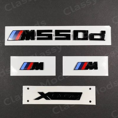 NUEVO OEM M550d xDrive Insignias Negro Brillante para BMW Emblema Set M Power Foto 1 de 4
