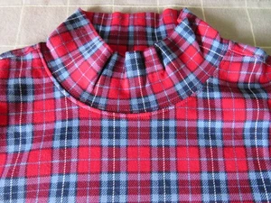 NEW LANDS END PETITE SMALL 100% COTTON PLAID MOCK TURTLENECK red and blue - Picture 1 of 4