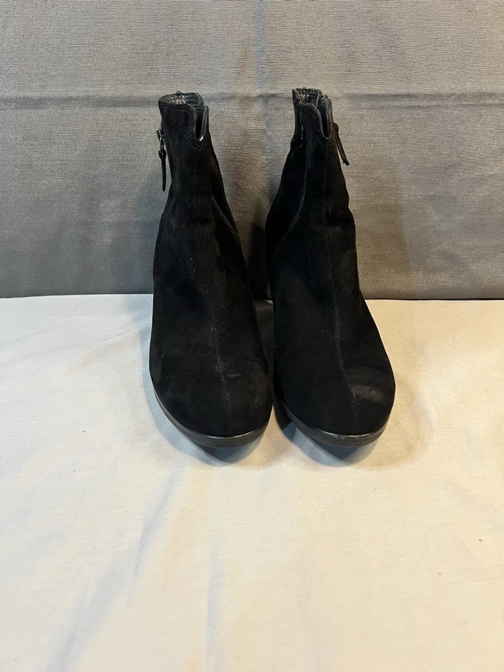 Botines Paul Green para mujer negros gamuza tacón cremallera talla US 5 UK 3 Foto 1 de 4