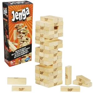 Classic Jenga Game with Genuine Hardwood Blocks for Kids Ages 6 and Up - Picture 1 of 2