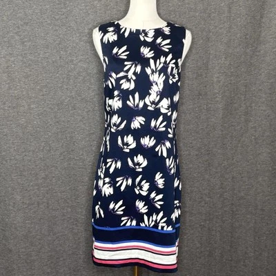 Vestido de resort Saint Tropez West a rayas floral azul marino para mujer talla 6 Foto 1 de 4