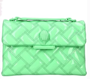 NWT Kurt Geiger London Pale Green Patent Leather Kensington Crossbody Bag Purse - Picture 1 of 5