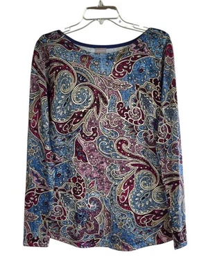 Suéter Chicos Top Talla 1 Mujer Mediano Multicolor Paisley Manga Larga Cuello Barco Foto 1 de 4