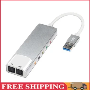 USB Sound Card AC-3 DTS External Audio Card SPDIF for PC Computer (Silver) - Bild 1 von 7