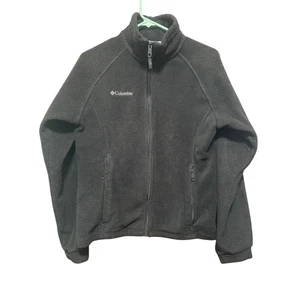 Columbia Fleece Jacket Full Zip Outdoor Warm Comfy Black Youth 18/20 - Picture 1 of 4