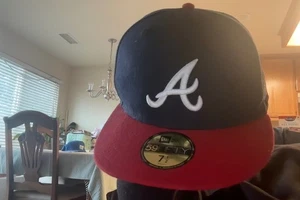 Atlanta Braves New Era Home Authentic On-Field 59FIFTY Fitted Hat SZ 7 1/2 - Picture 1 of 5