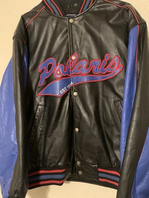 Leather Varsity Jacket Kurt’s Polaris Victory Motorcycles Dealer Men’s Large - Image 1 of 4