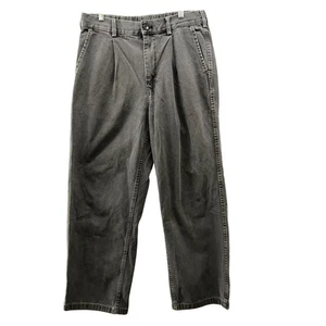 Gu (Uniqlo) Baggy Curved Jeans Mens M Gray Drawstring Pleated Front - Picture 1 of 12