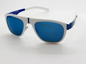 IC BERLIN M17 Treskowallee Electric Powder Blue/White Mirrored Sunglasses - Picture 1 of 6