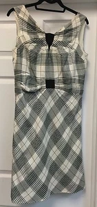 NWOT Zac Posen Dress Black White Sheath Wool Knee-Length Marked Sz 12 Fits 10 - Picture 1 of 12