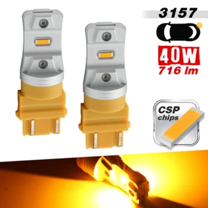2X 3157 3156 LED CSP Bombillas Amarillo Ámbar para Luces de Estacionamiento con Señal de Giro - Imagen 1 de 6