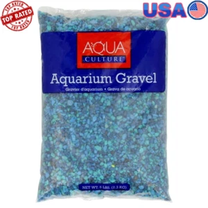 Blue Aquarium Gravel 5lb Fish Tank Decor Natural Bacteria Growth Hiding Places - Picture 1 of 6